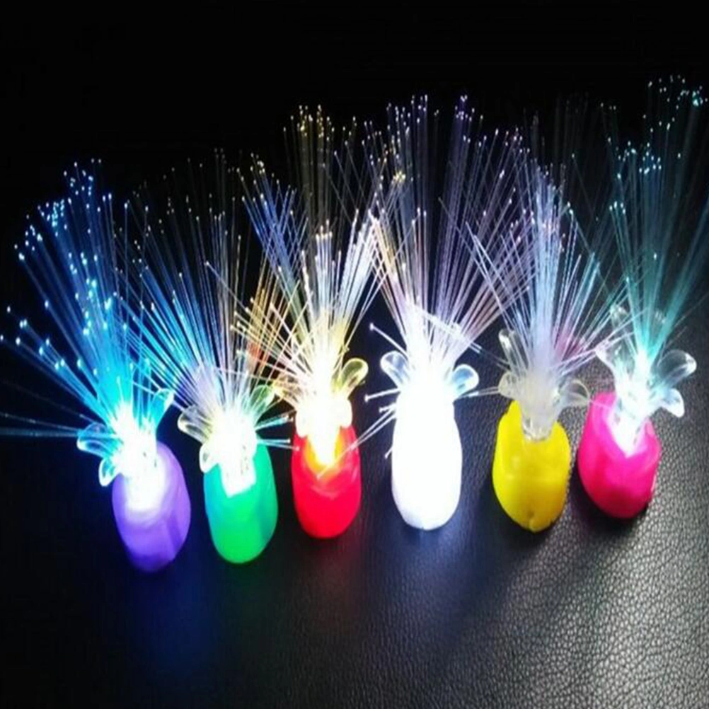 20 Pcs LED Rose Flower Fiber Light Colorful Fiber Optic LED Rose Lamp Wedding Centerpiece Night Light for Home Party (Random Color)