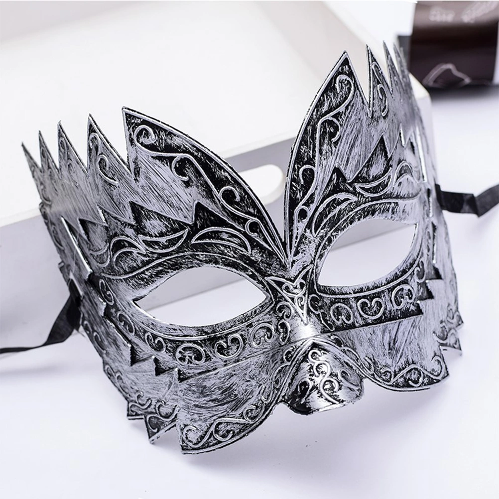 2pcs Vintage Half Face Mask Costume Prop Mask for Masquerade Cosply Costume Party Performance Dancing Party (Silver)
