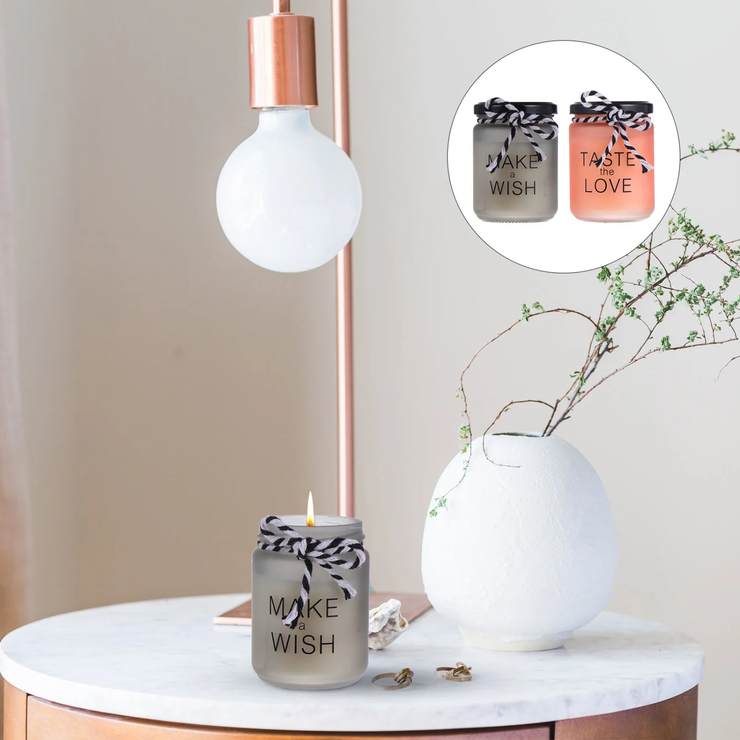 2Pcs Delicate Scented Candles Unique Aromatherapy Candles Glass Cup Candles