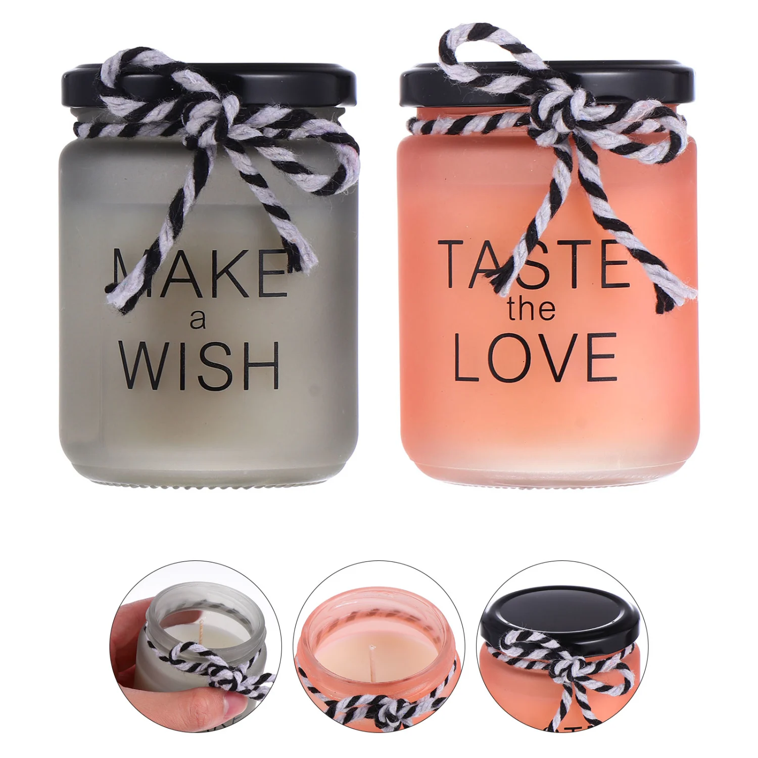 2Pcs Delicate Scented Candles Unique Aromatherapy Candles Glass Cup Candles