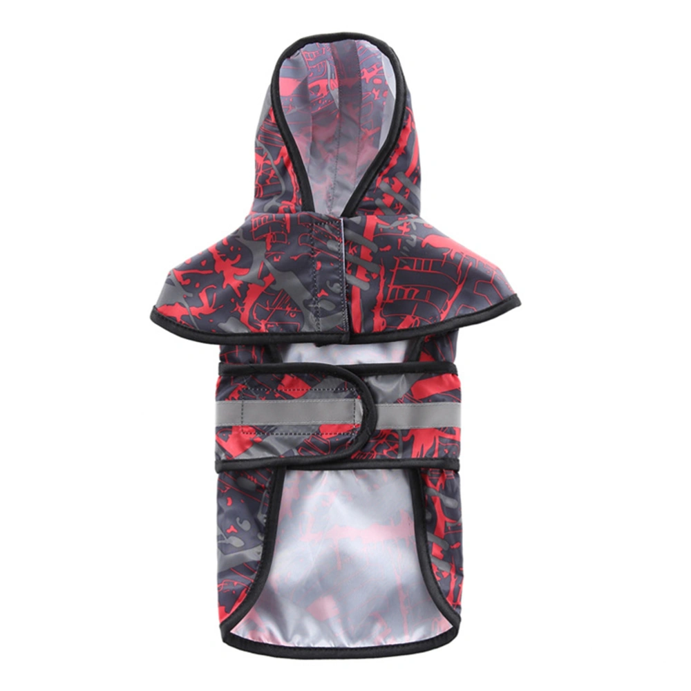 Portable Dog Raincoat Puppy Rain Coat Waterproof Pet Cat Small Dog Ralinwear for Outdoor Walking Running (Black and Red, M)