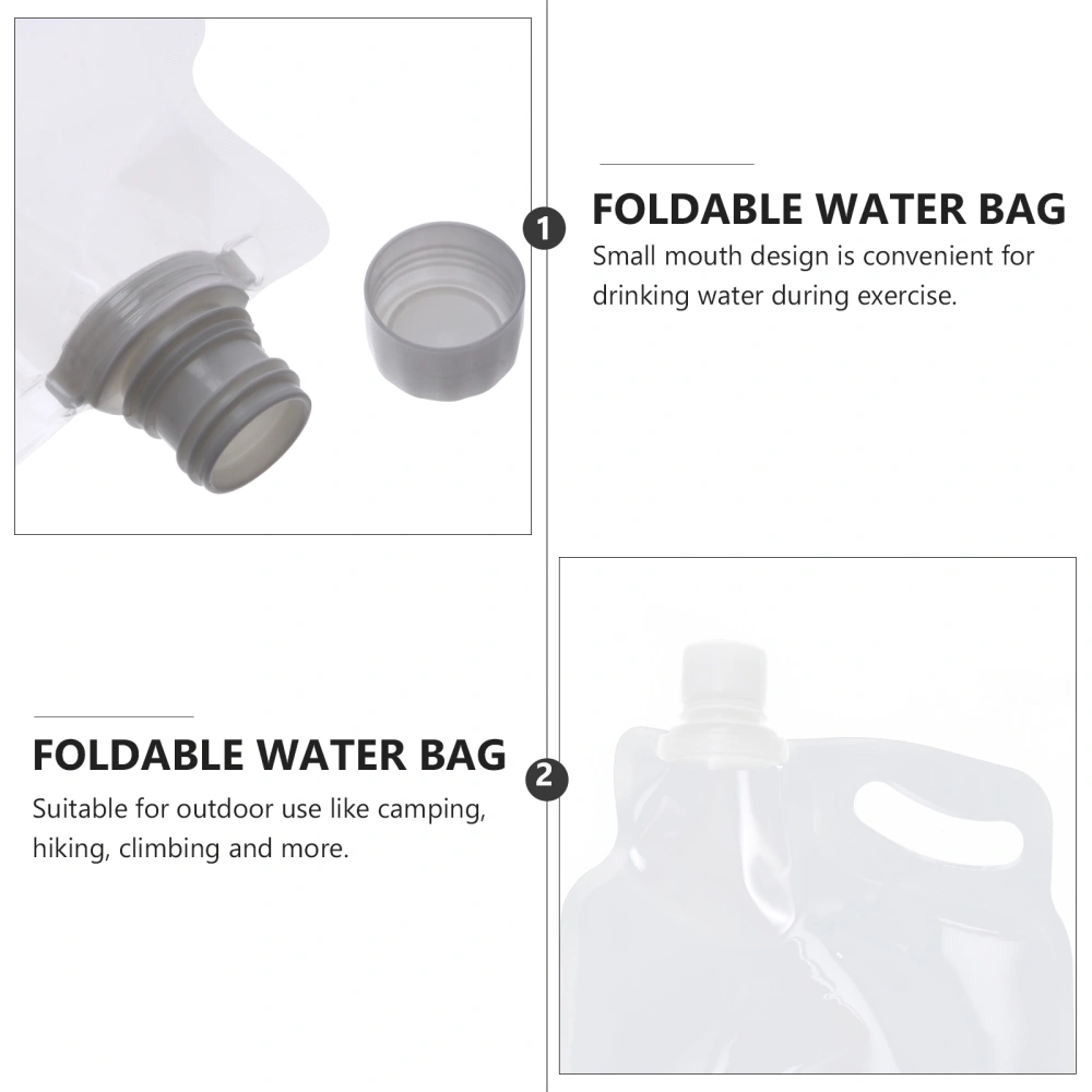 3pcs 2L Collapsible Water Pouch Portable Foldable Water Bag Water Container Jug