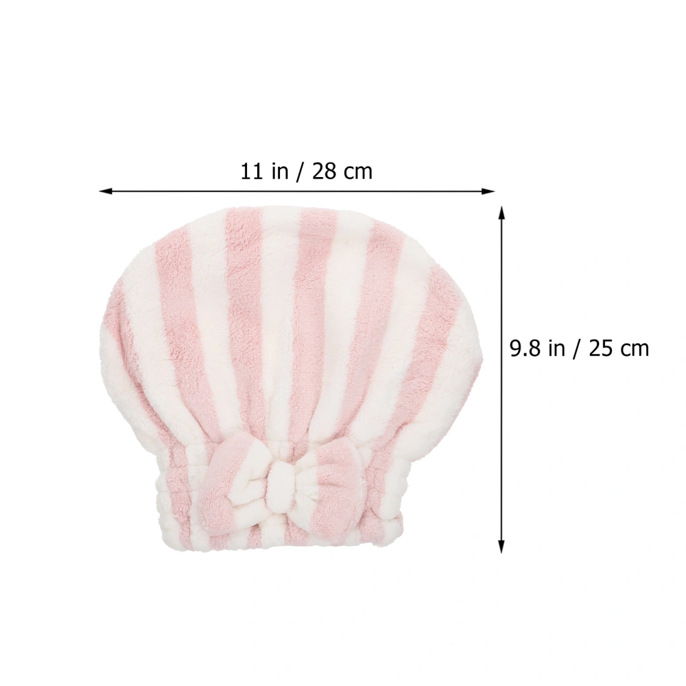 1Pc Home Use Shower Hat Water Absorbent Bathing Hat Striped Home Bath Hat