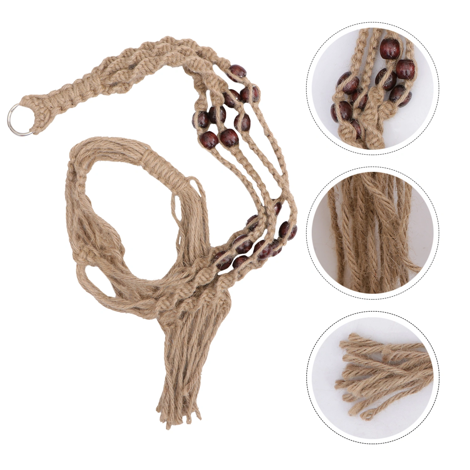 1Pc Plant Stand Hanging Flowerpot Basket Decorative Flowerpot Holder (Brown)