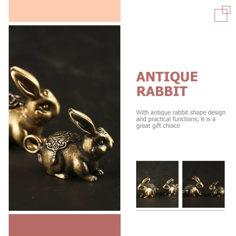 4pcs Brass Rabbit Pendants Brass Rabbit Charms Rabbit Pendants Key Chain Pendants