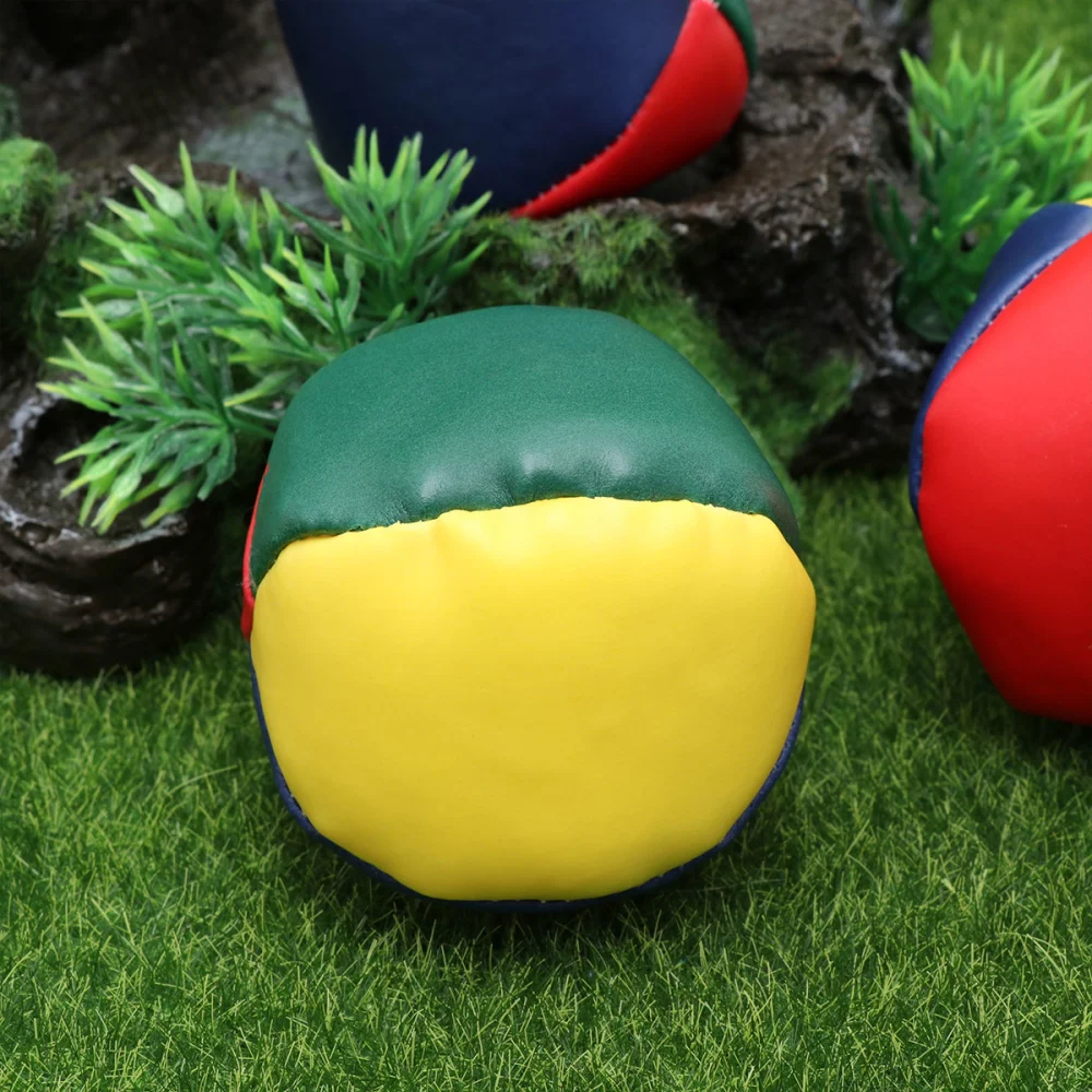 3pcs Classic Juggle Beanbags PU Leather Juggling Balls Game Set Fun Indoor Outdoor Playing Toy for Kids