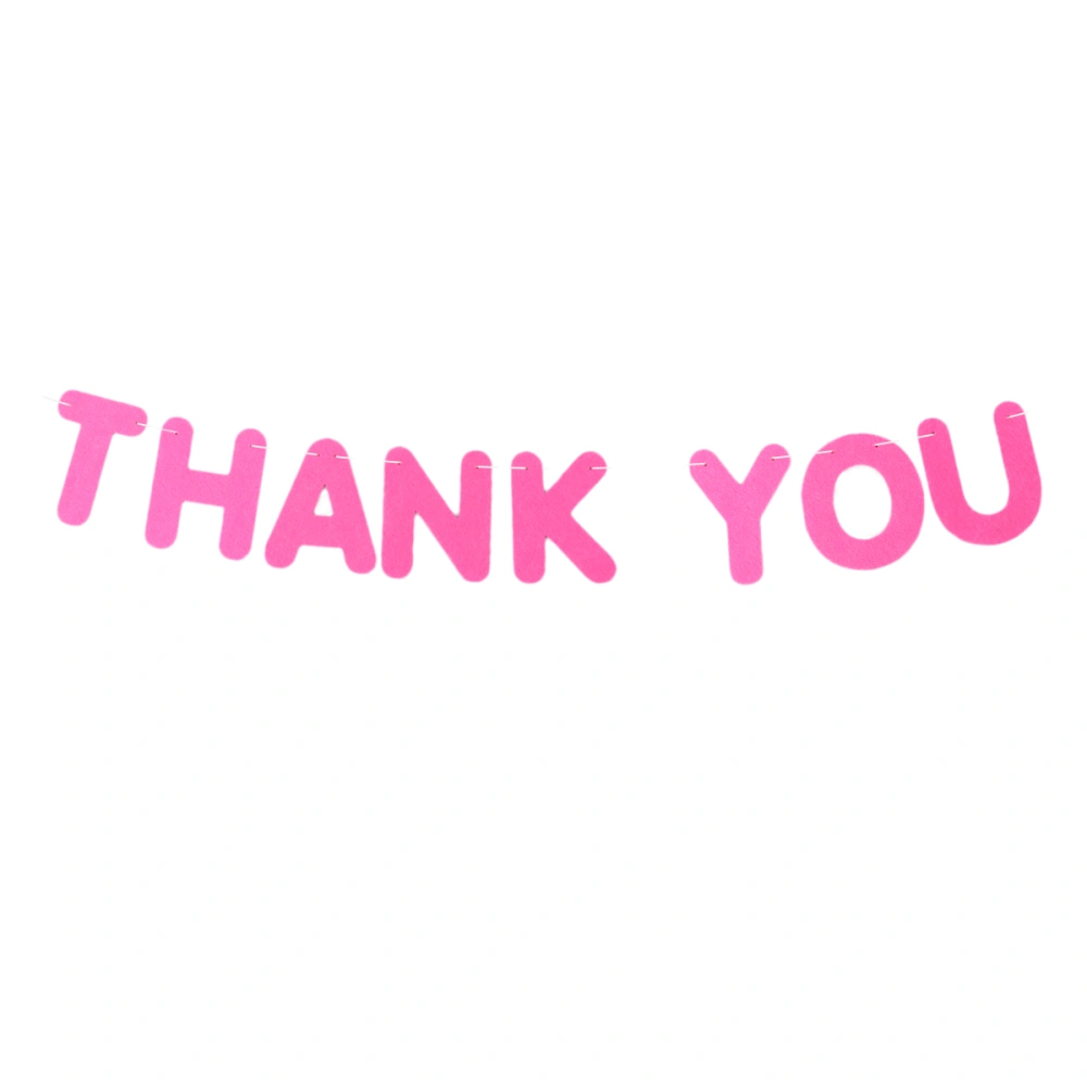 THANK YOU Wedding Bunting Banner Hanging Garland Decoration Wedding Thanksgiving Mother's Day Party Supplies (Pink)