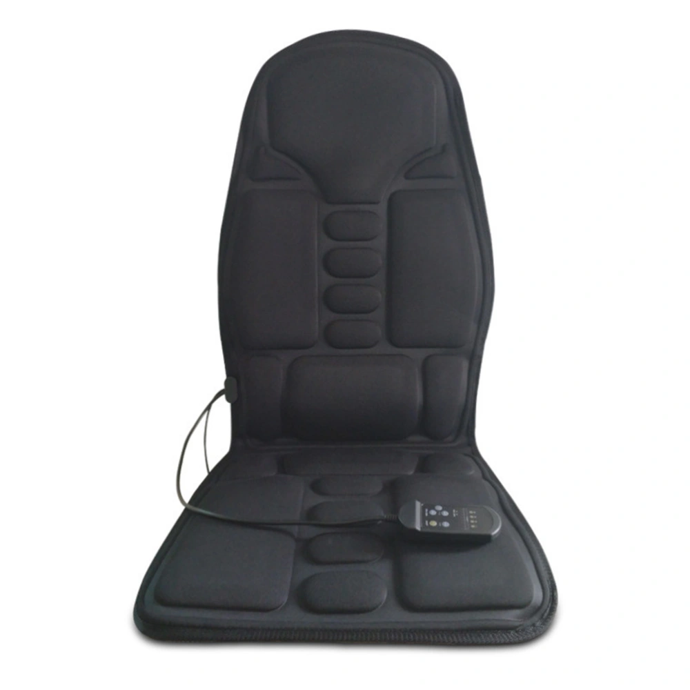 Heated Car Seat Cushion 5 Motor Massage Seat Cushion Comfortable Heating Warmer Pad EU Plug(Black)