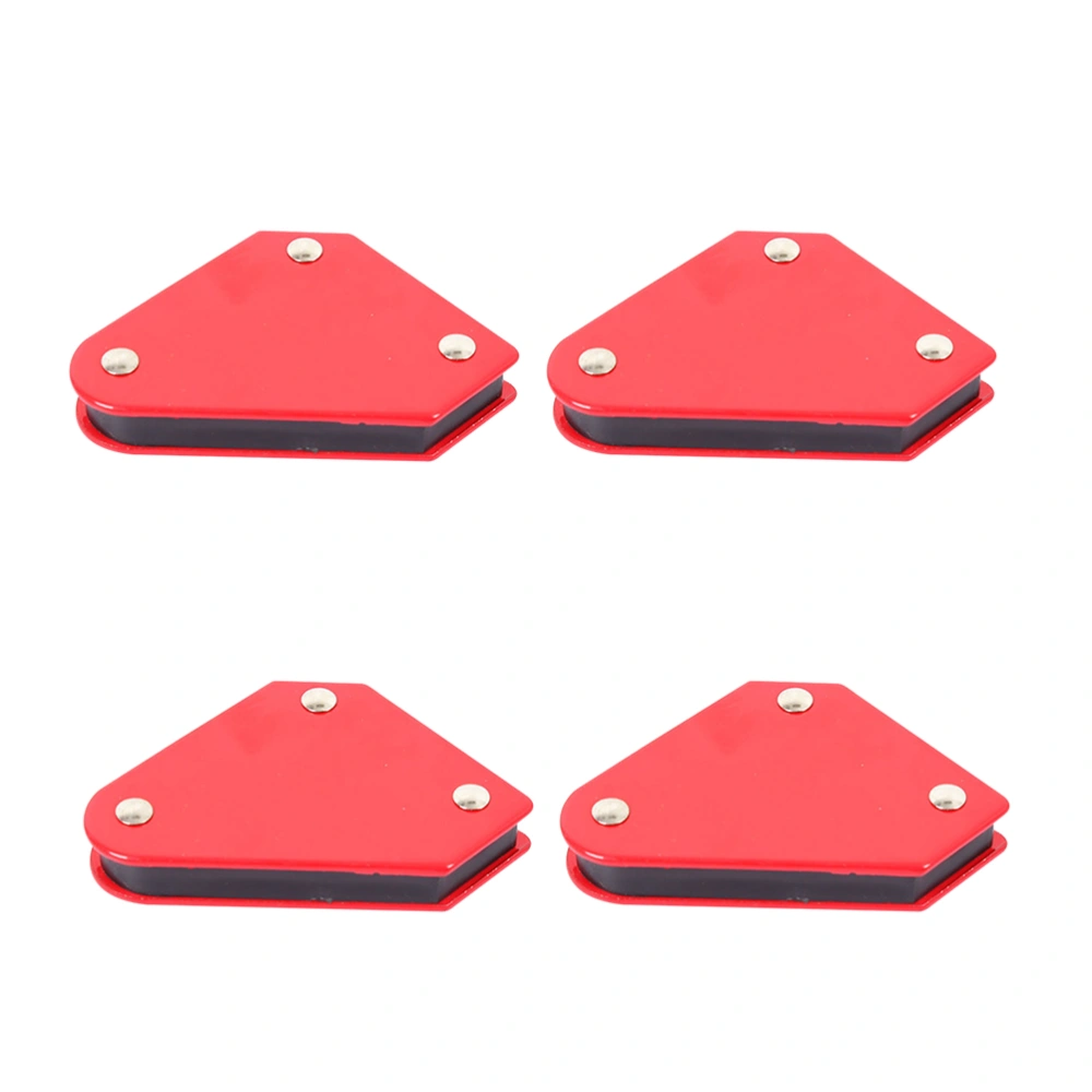 4pcs Mini Magnetic Welding Holder Strength Strong Magnets Arrow Shape for Multiple Angles for Welding Soldering and Assembly (Red)