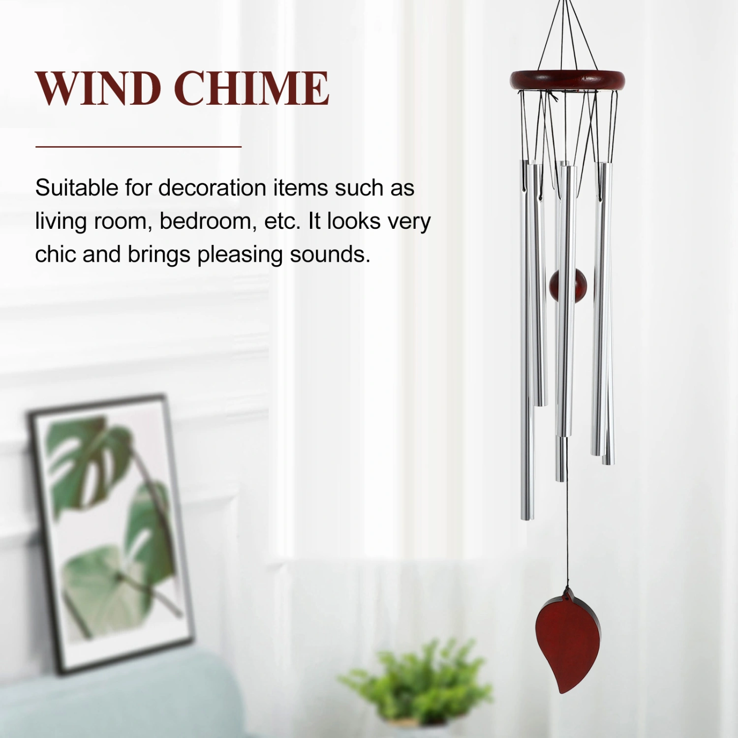 1pc Home Decorative Wind Chime Wind Bell Metal Wind Chime Home Decoration