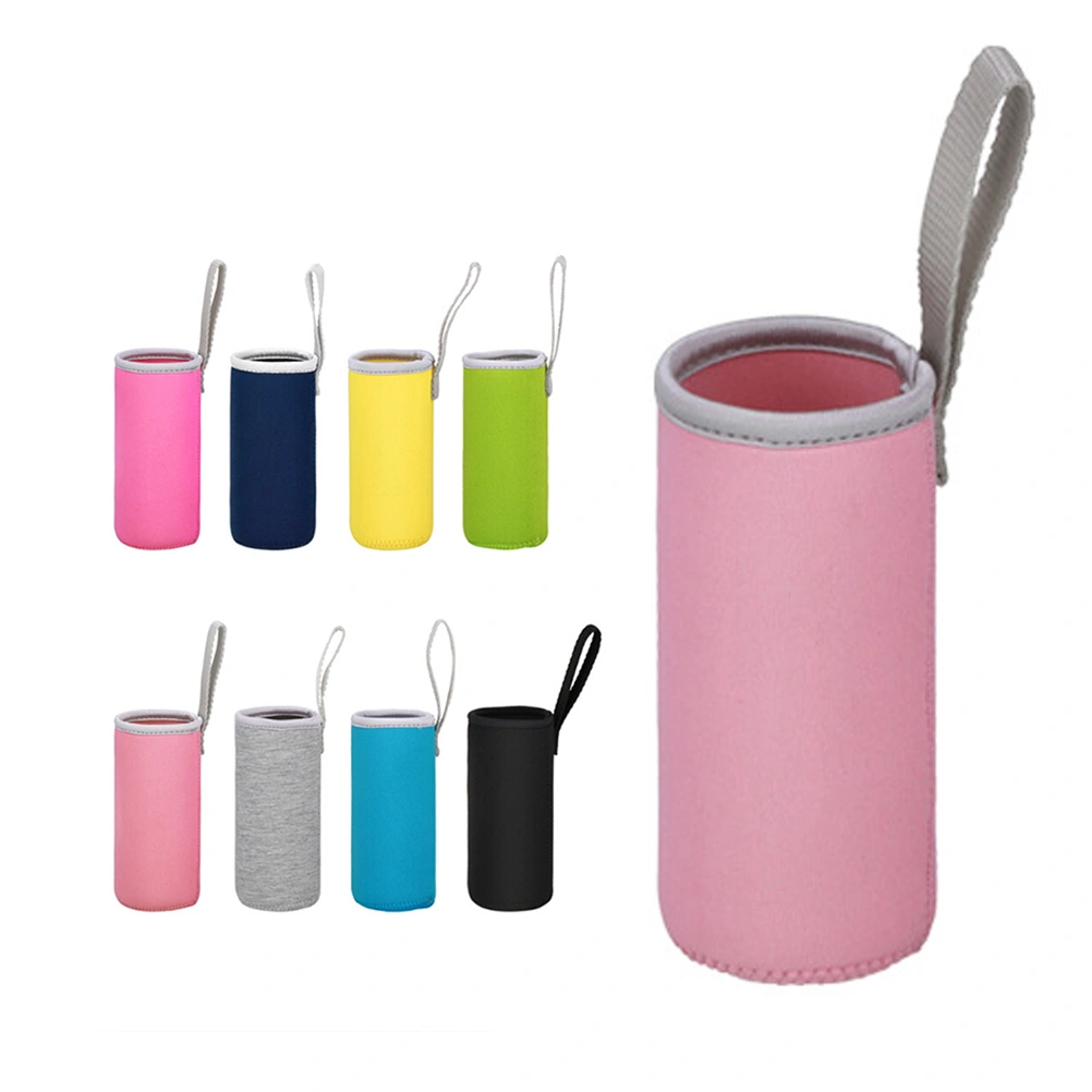550ML Water Bottle Carrier Bag Pouch Cover Insulated Water Bottle Holder Cup Sets Great for Stainless Steel Glass or Plastic Size - 6.8*19CM (Lake Blue)