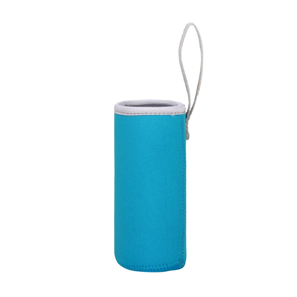 550ML Water Bottle Carrier Bag Pouch Cover Insulated Water Bottle Holder Cup Sets Great for Stainless Steel Glass or Plastic Size - 6.8*19CM (Lake Blue)