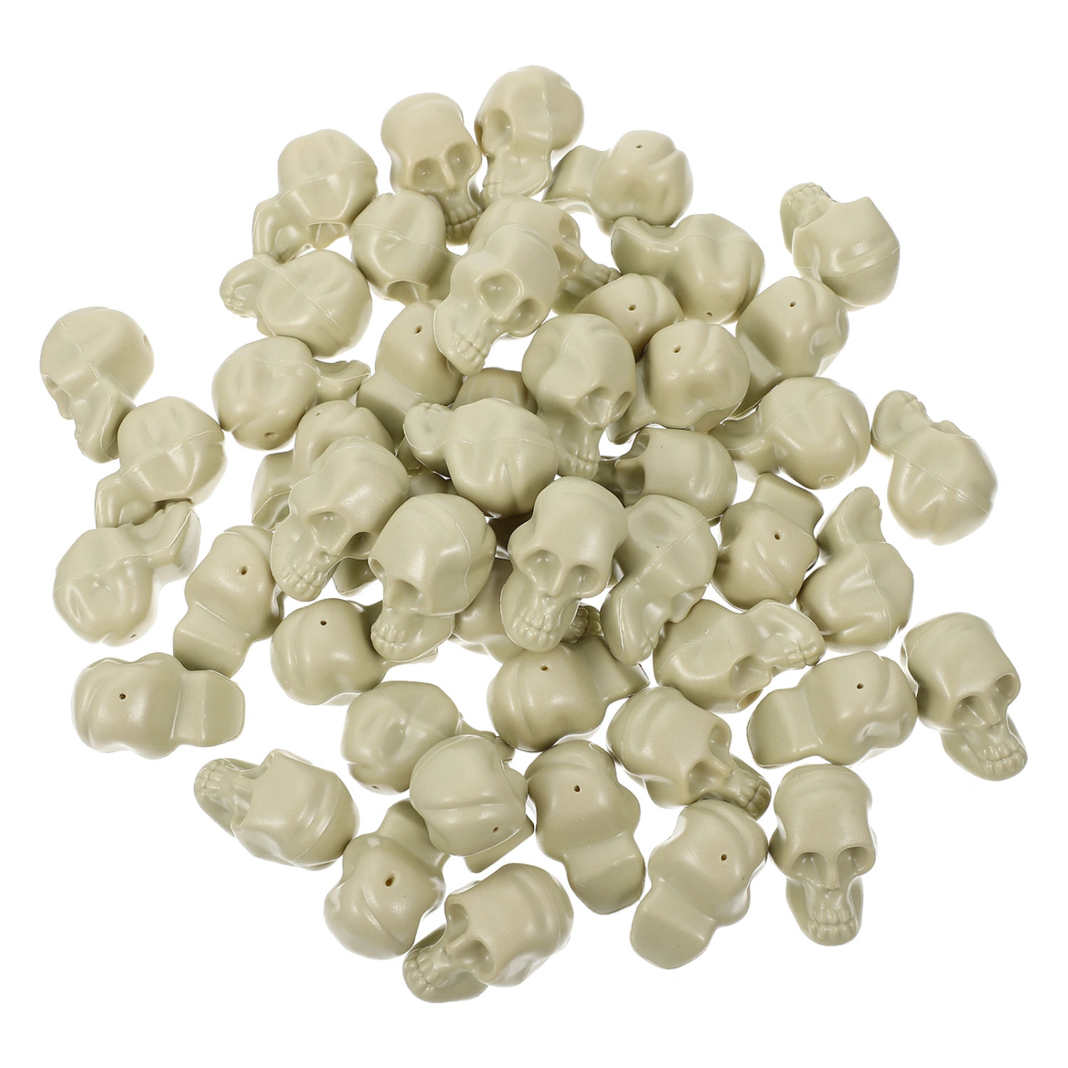 50Pcs Halloween Skull Model Small Plastic Skeleton Head Decor Simulation Skull Decor