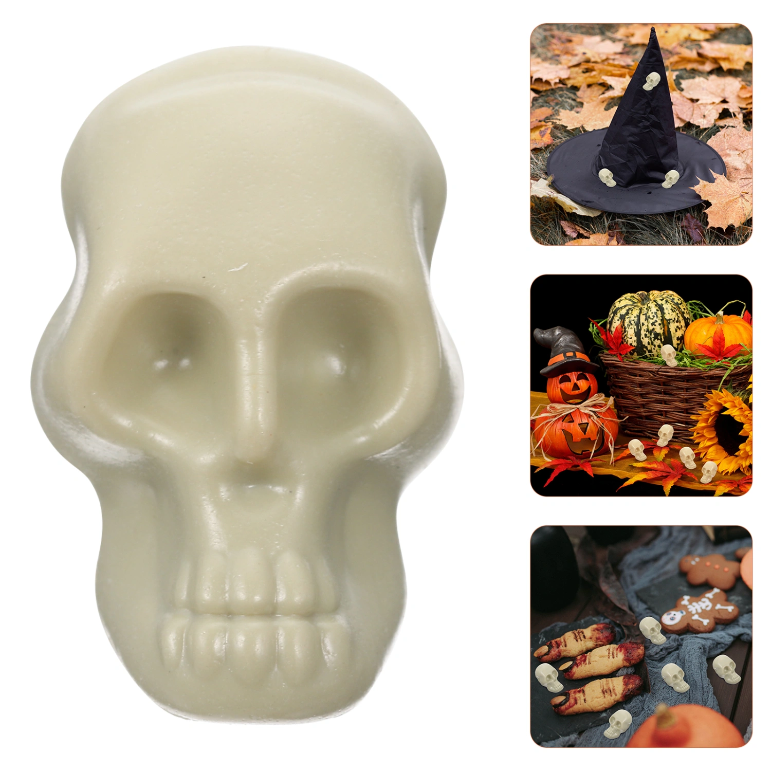 50Pcs Halloween Skull Model Small Plastic Skeleton Head Decor Simulation Skull Decor
