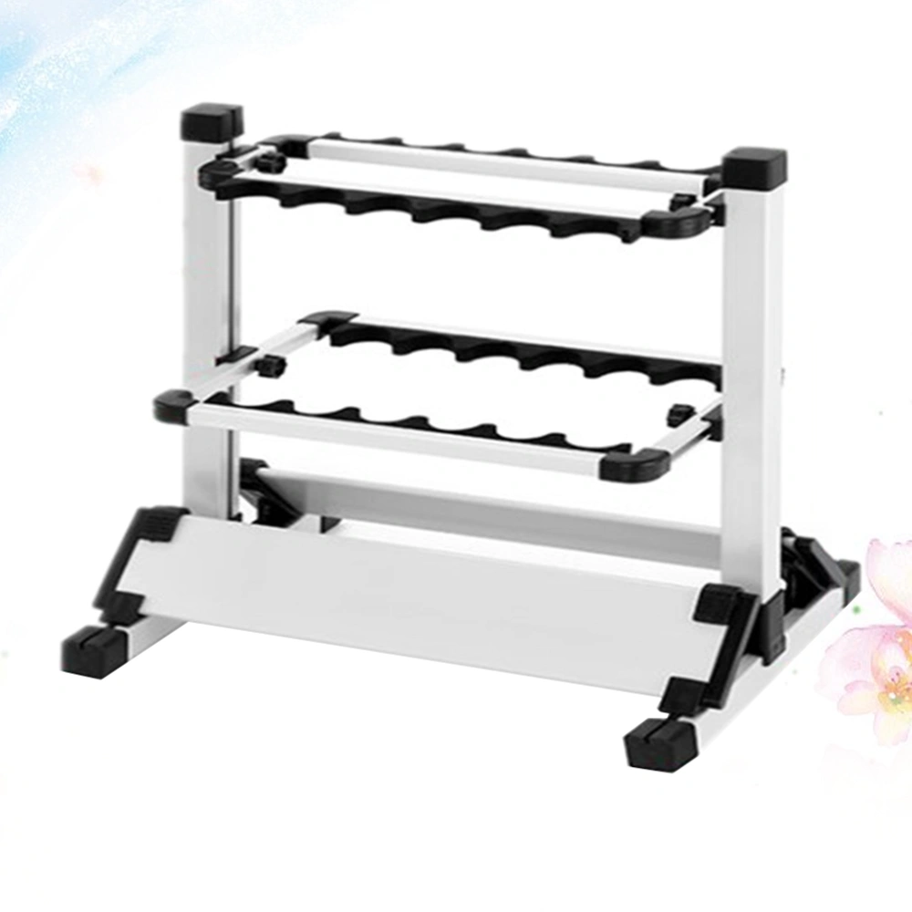 Aluminum Alloy 12 Holes Fishing Rods Display Rack Rods Storage Shelf Bracket Stand Supporting Fishing Tackle Tools Black