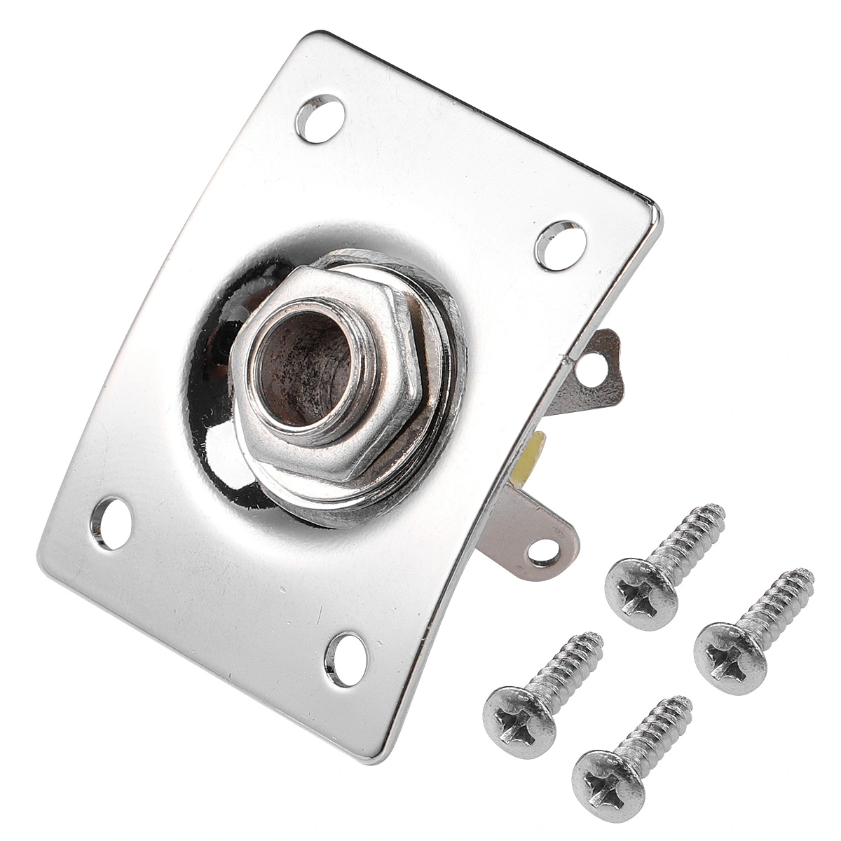 2PCS Square Guitar Jack Electric Guitar Jack Socket 6.35mm Square Pickup Socket for Guitar (Silver)