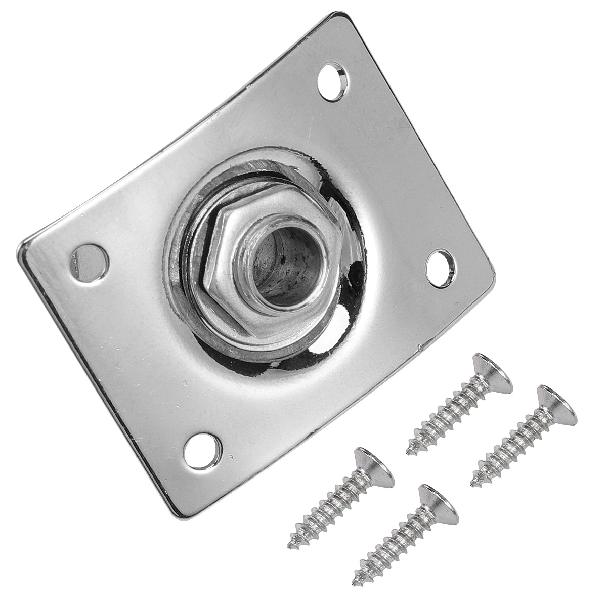 2PCS Square Guitar Jack Electric Guitar Jack Socket 6.35mm Square Pickup Socket for Guitar (Silver)