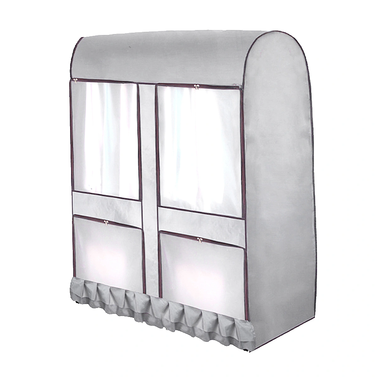 Clear Wardrobe Cover Clothes Cover Oxford Clothing Rack Dust Cover Moisture Waterproof Hanging Garment Suit Bag(Gray/Medium)