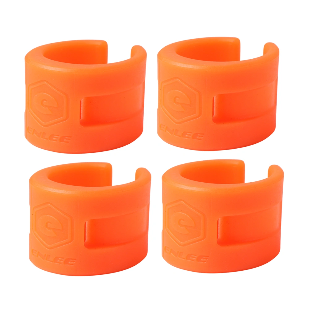 4 Pcs Anti-Collision Rubber Protective Clip Mounted Rings Road Rear Fork Chain Protector Mountain Bike Equipment (Orange)