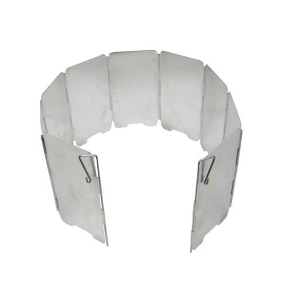 9 Plates Windscreen Barbecue Folding Stove Wind Screen Windshield for Camping Picnic (Silver)