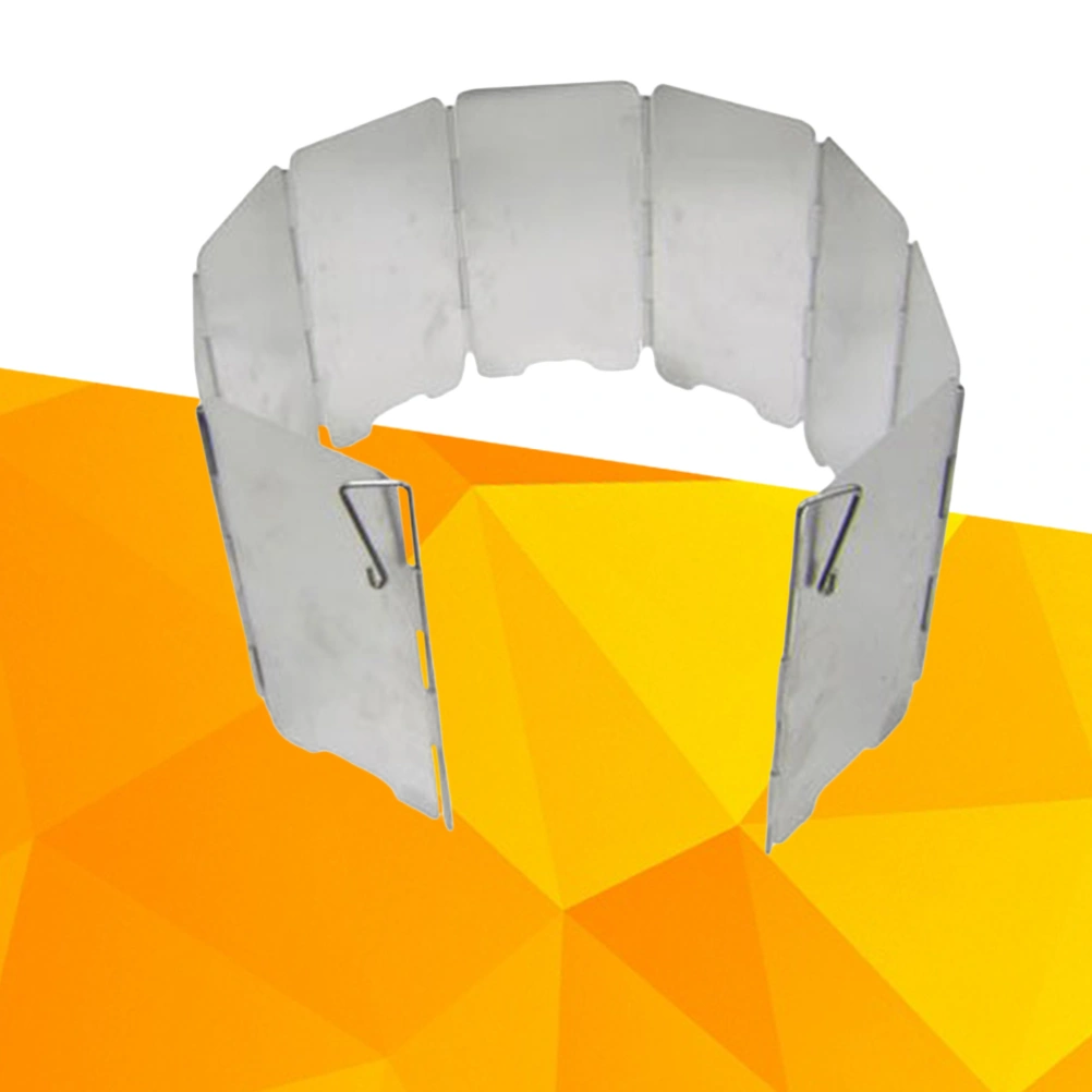 9 Plates Windscreen Barbecue Folding Stove Wind Screen Windshield for Camping Picnic (Silver)