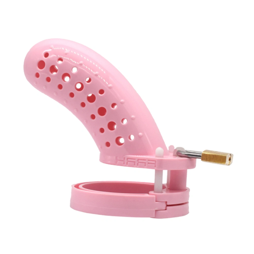 Men Use Chastity Ring Plastic Chastity Lock Sex Chastity Belt Penis Ring Pink