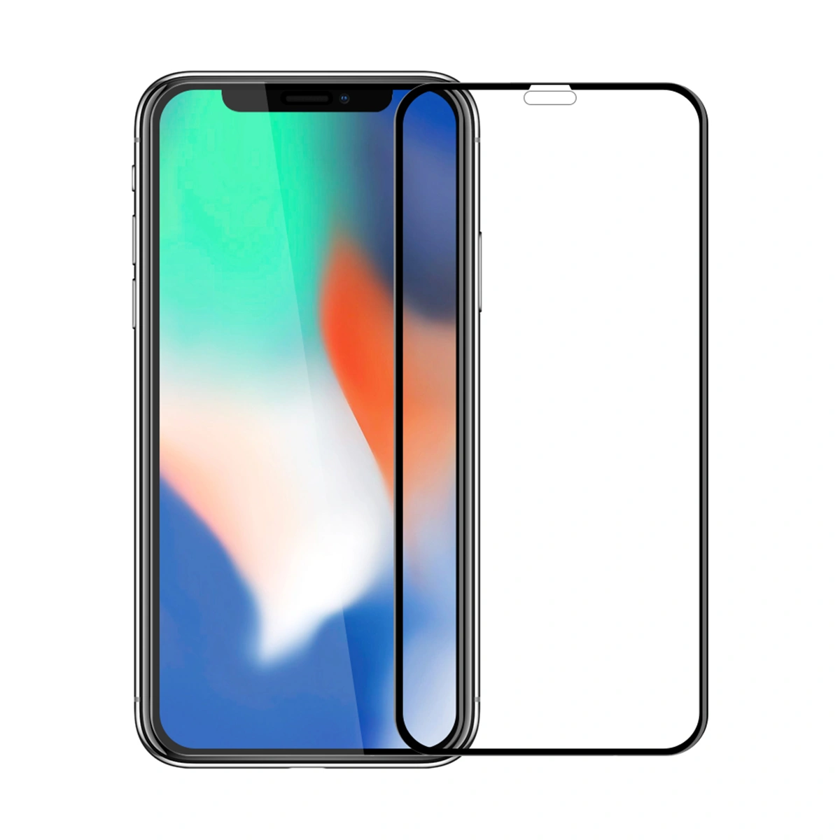 Hard Anti-stain Anti-scratch Full Screen Tempered Glass Film Anti-Fingerprints Phone Screen Protector Compatible for iPhone X and iPhone XS Black
