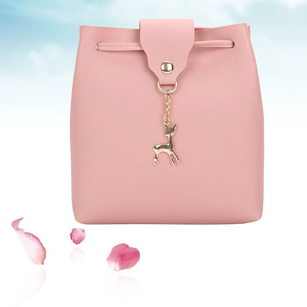 New Women's Crossbody Shoulder Bag Small Deer Purse Messenger Handbag (Pink)