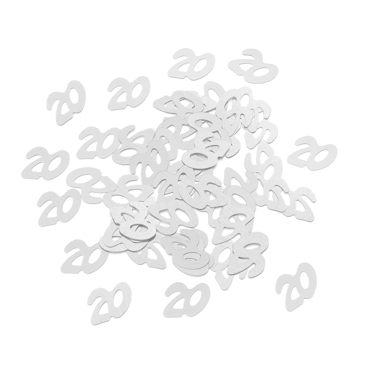 1200pcs Number 20 Sequins Confetti Party Supplies Table Confetti Decoration for Birthday Anniversary Celebration (Silver)