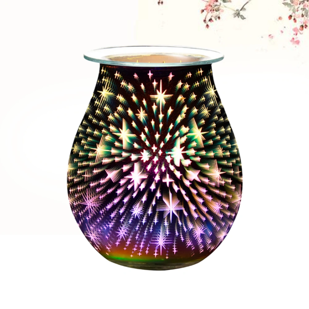 1PC 3D Glass Aroma Diffuser Fragrance Lamp Scented Candle Holder Unique Candle Stand for Home Dorm with EU Plug