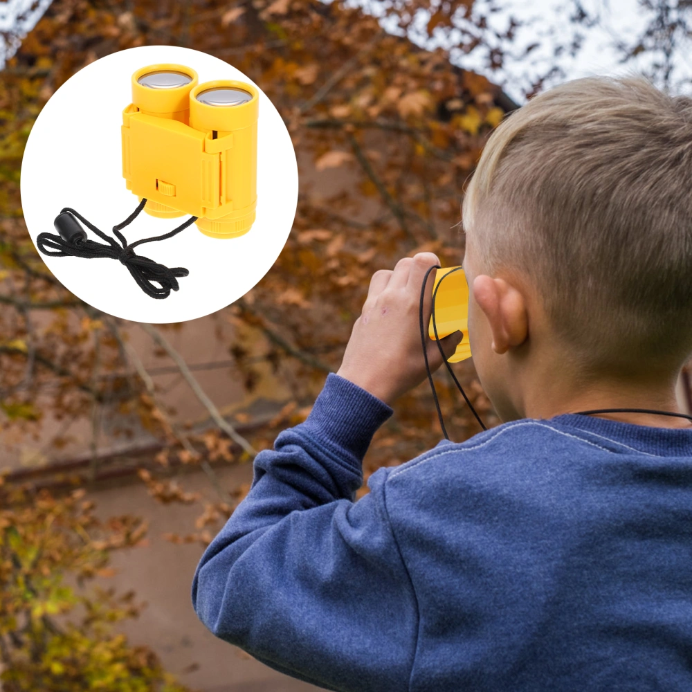 Creative Yellow Children Binoculars Telescope Binoculars Toy Game Props Birthday Present for Entertaining Bird Watching