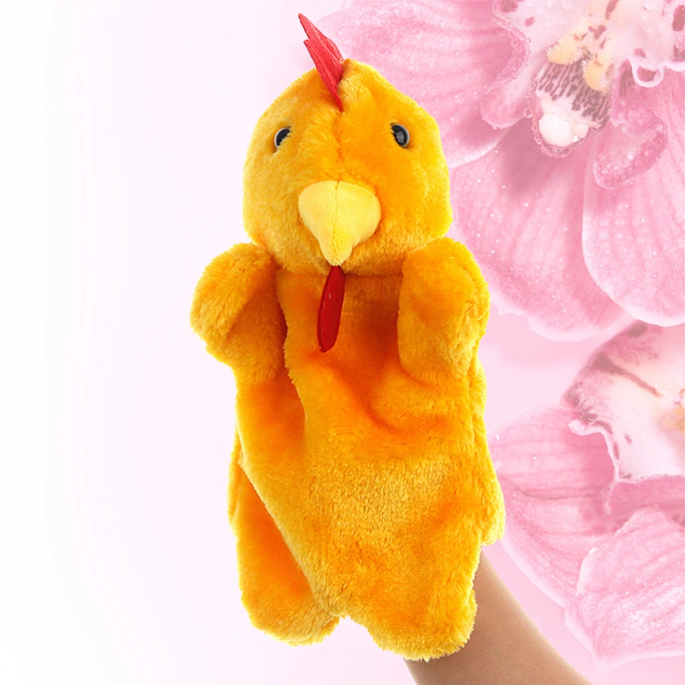 1PC Cartoon Animal Hand Puppet Lovely Hand Doll Stage Play Plush Doll Toy (Cock)