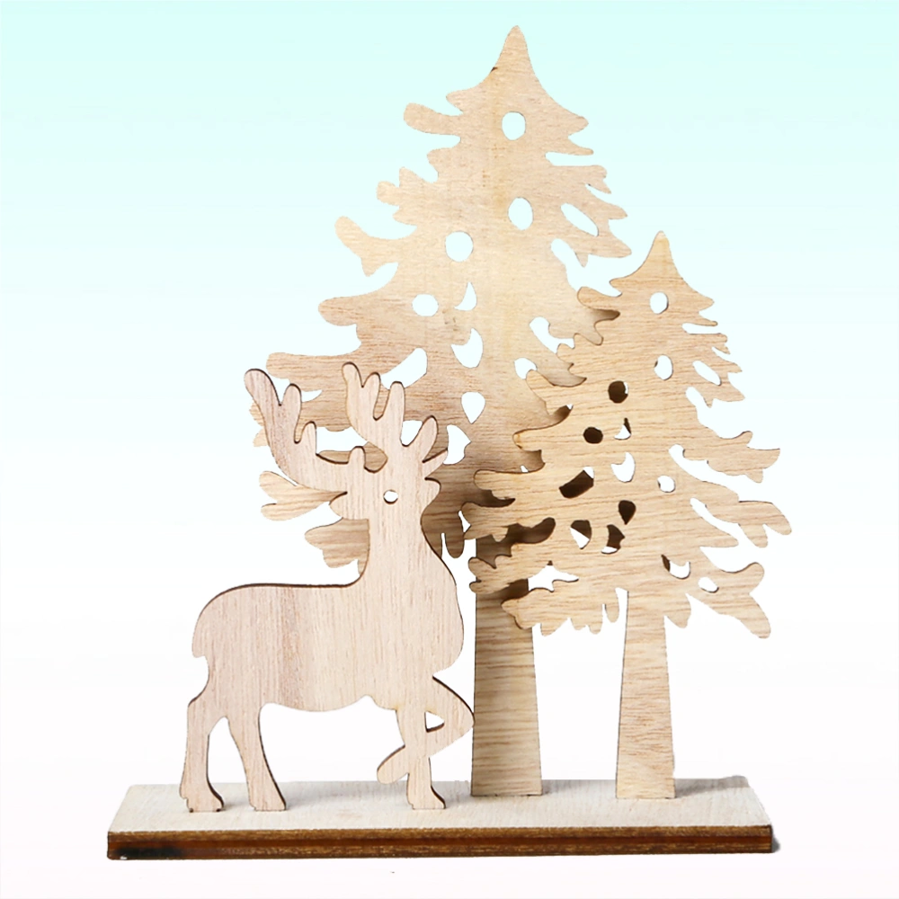 Wooden Deer Decorations Creative Handicraft Deer Decorations Christmas Home DIY Party Decors Supplies