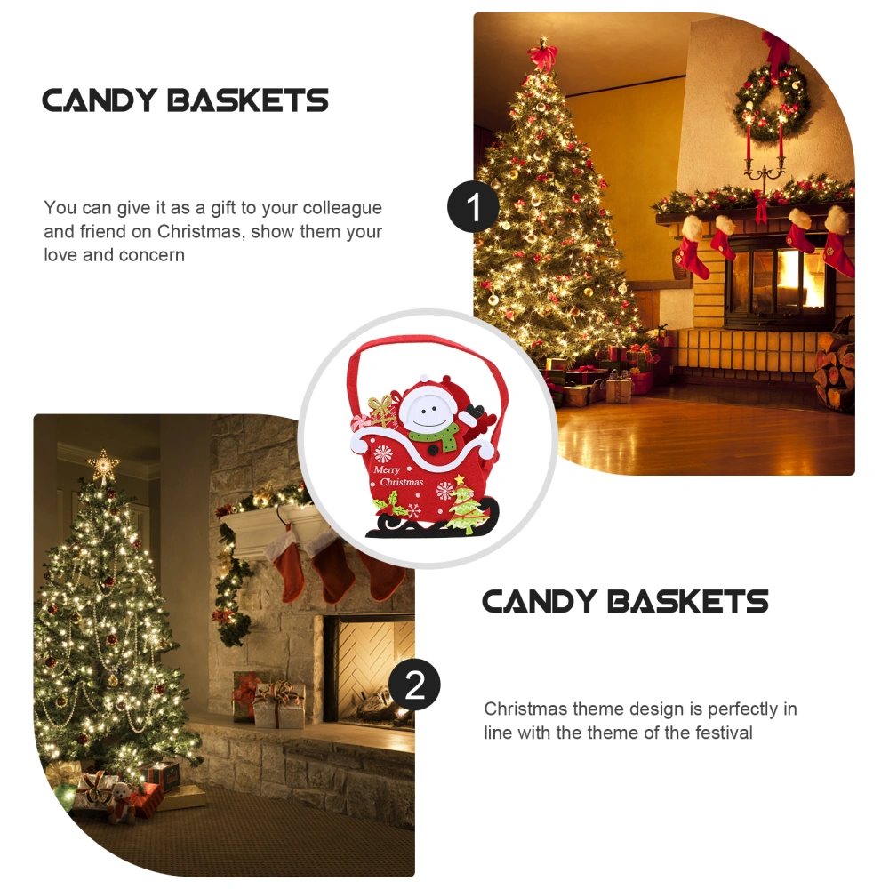 1Pc Christmas Candy Snack Basket Christmas Gift Bag Xmas Candy Adornment