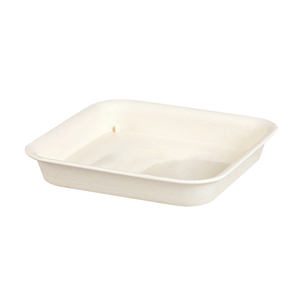 2pcs Square Shape Plastic Flower Pot Tray Pot Water Tray Multi-functional Household Potted Support Leakproof Potted Base for Home (Beige L)