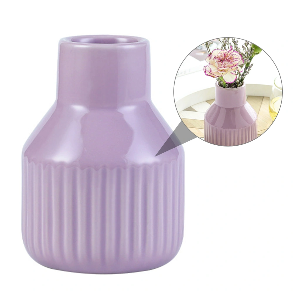 1pc Ceramics Flower Arrangement Container Simple Vase Dining Table Decoration