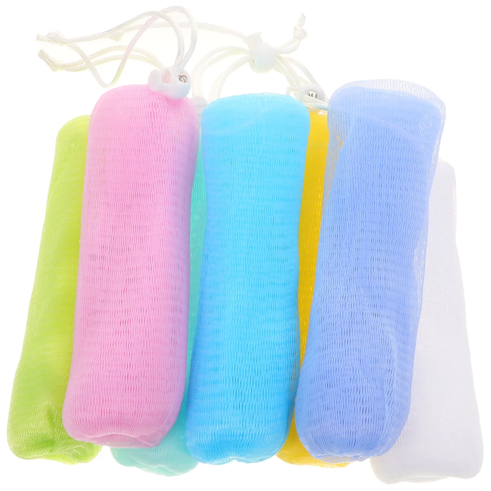 7pcs Soap Pouch Soap Bubble Maker Scrubbing Bubble Net Handmade Soap Storage Bag