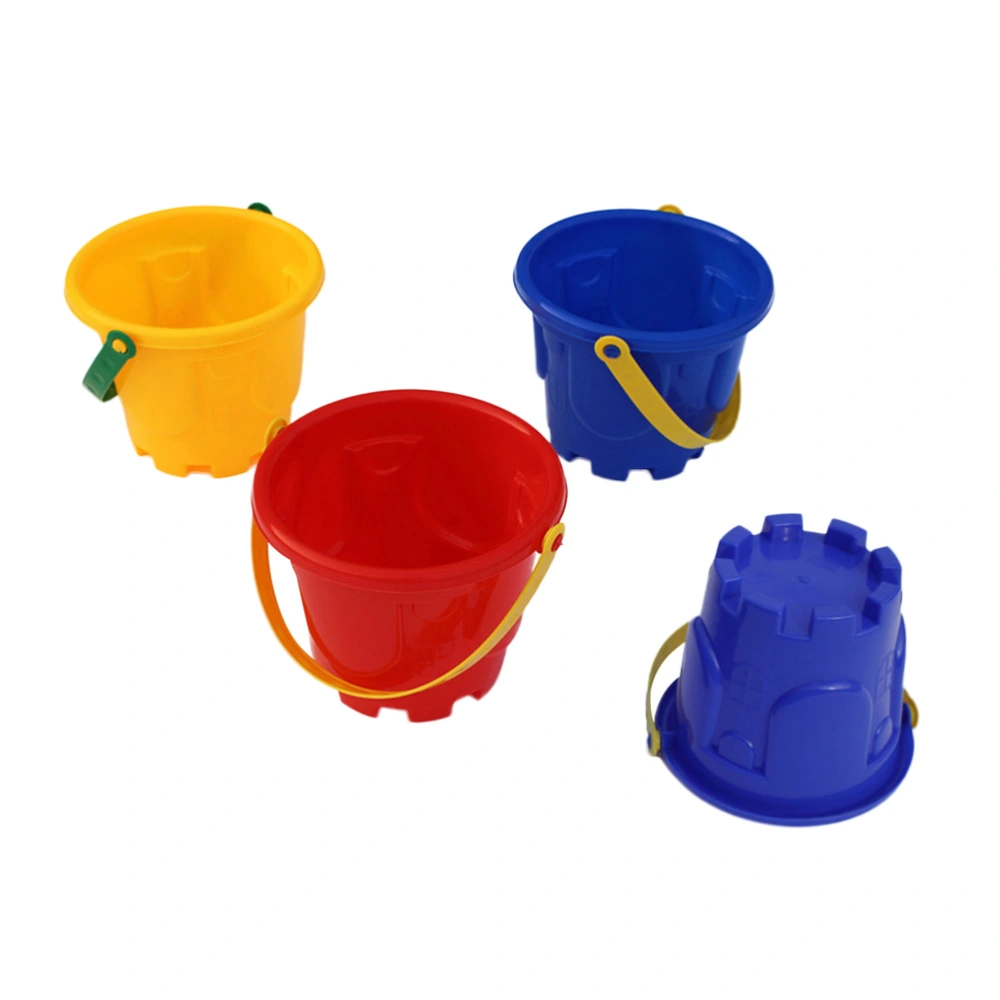 4pcs Children Beach Sandbox Toys Plastic Castle Bucket Sand Toy Educational Beach Game Toys (Random Color)