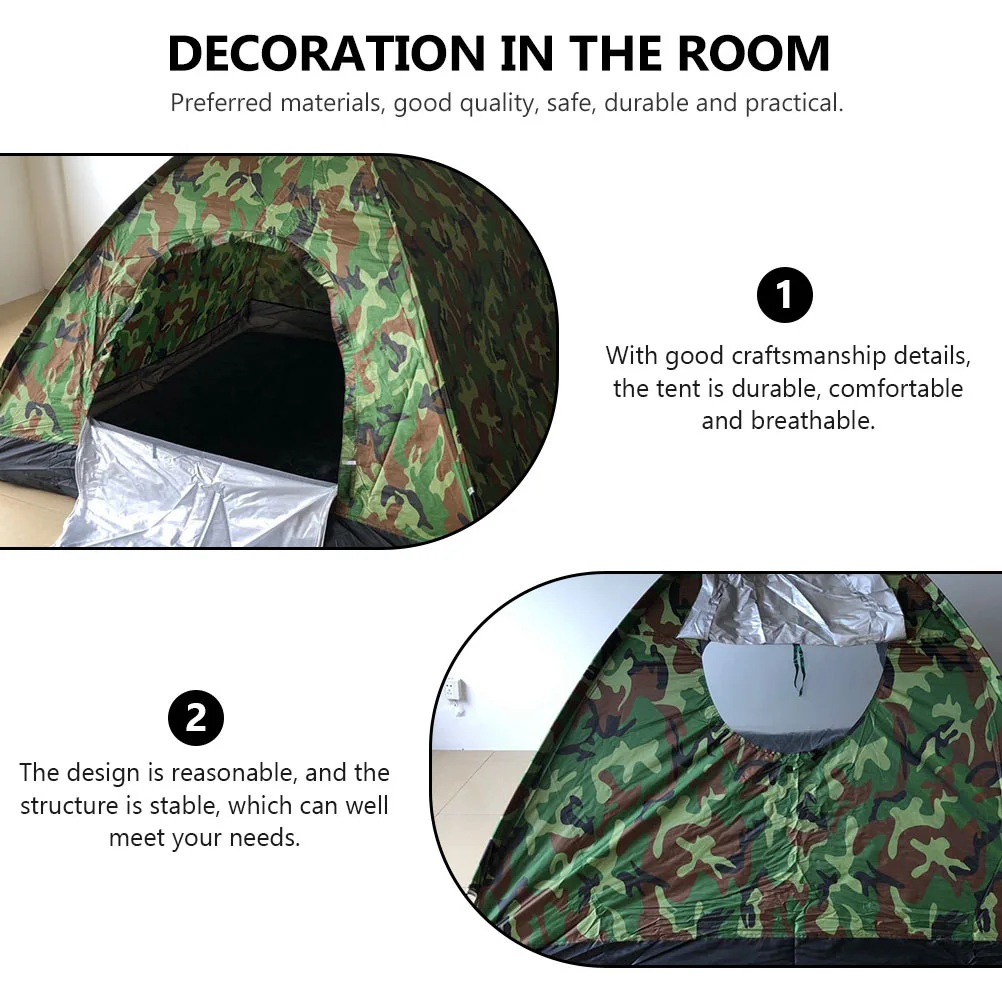 1pc Outdoor Waterproof Tent Emergency Shelter Tent Camouflage Camping Tent