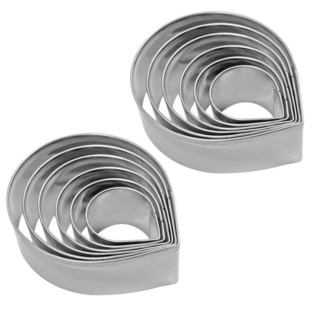 2 Sets/12PCS Stainless Steel Cookie Moulds Creative Petal Shaped Fondant Moulds Funny Cutters for Kitchen Baking DIY