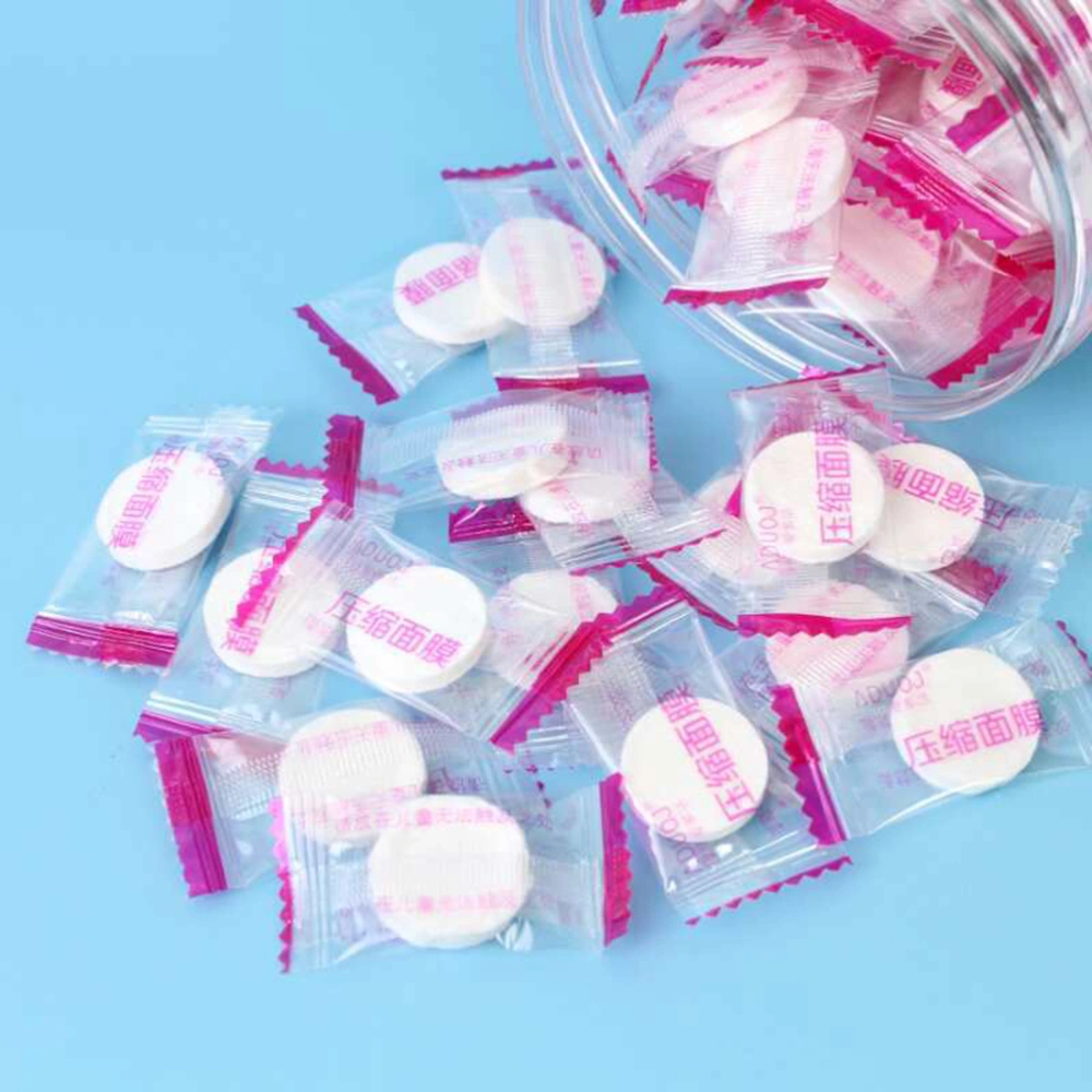 1 Box of 100pcs DIY Compressed Facial Mask Sheet Disposable Silk Skin Care Mask Paper