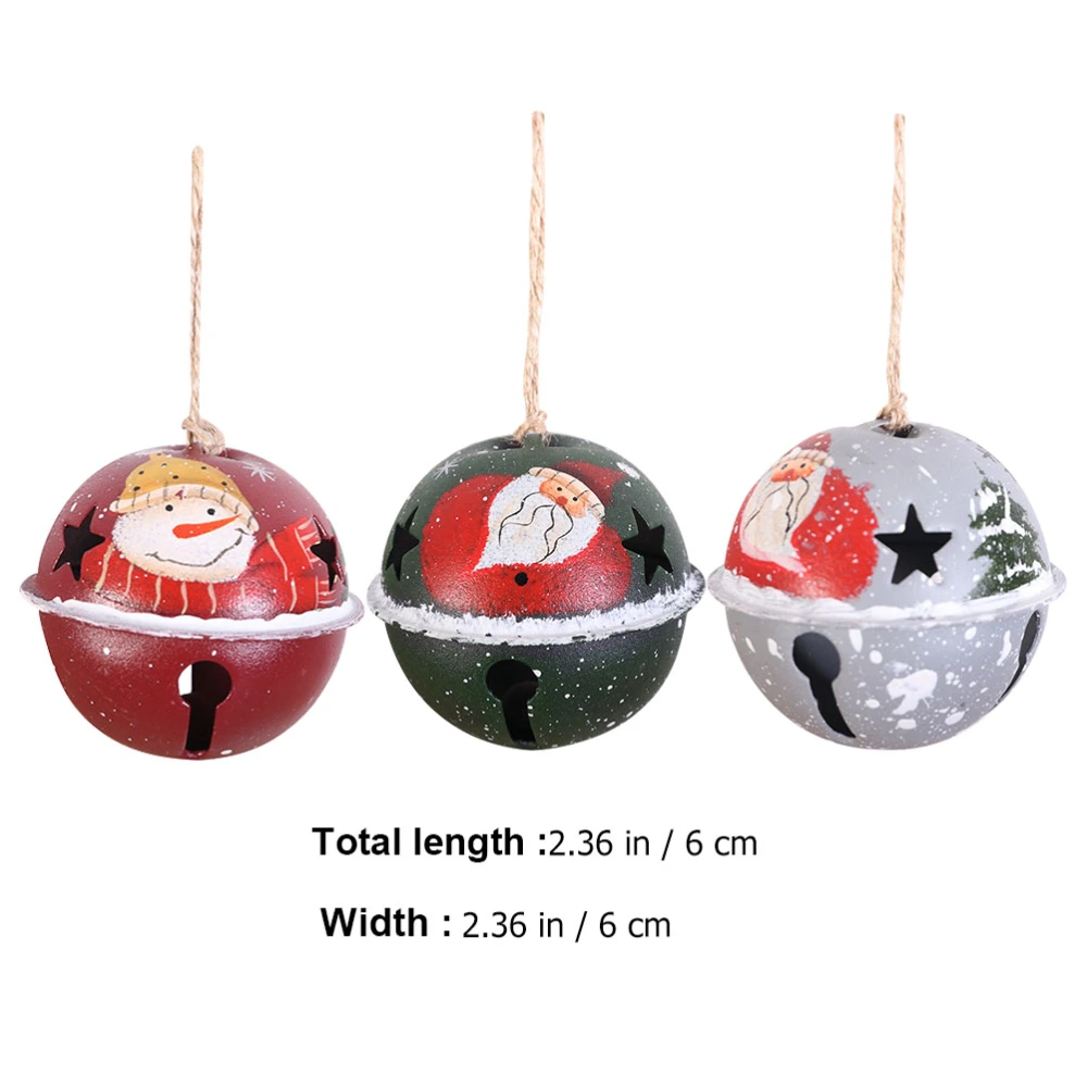 3pcs Xmas Bell Pendants Xmas Snowman Hanging Decoration Hanging Adornments