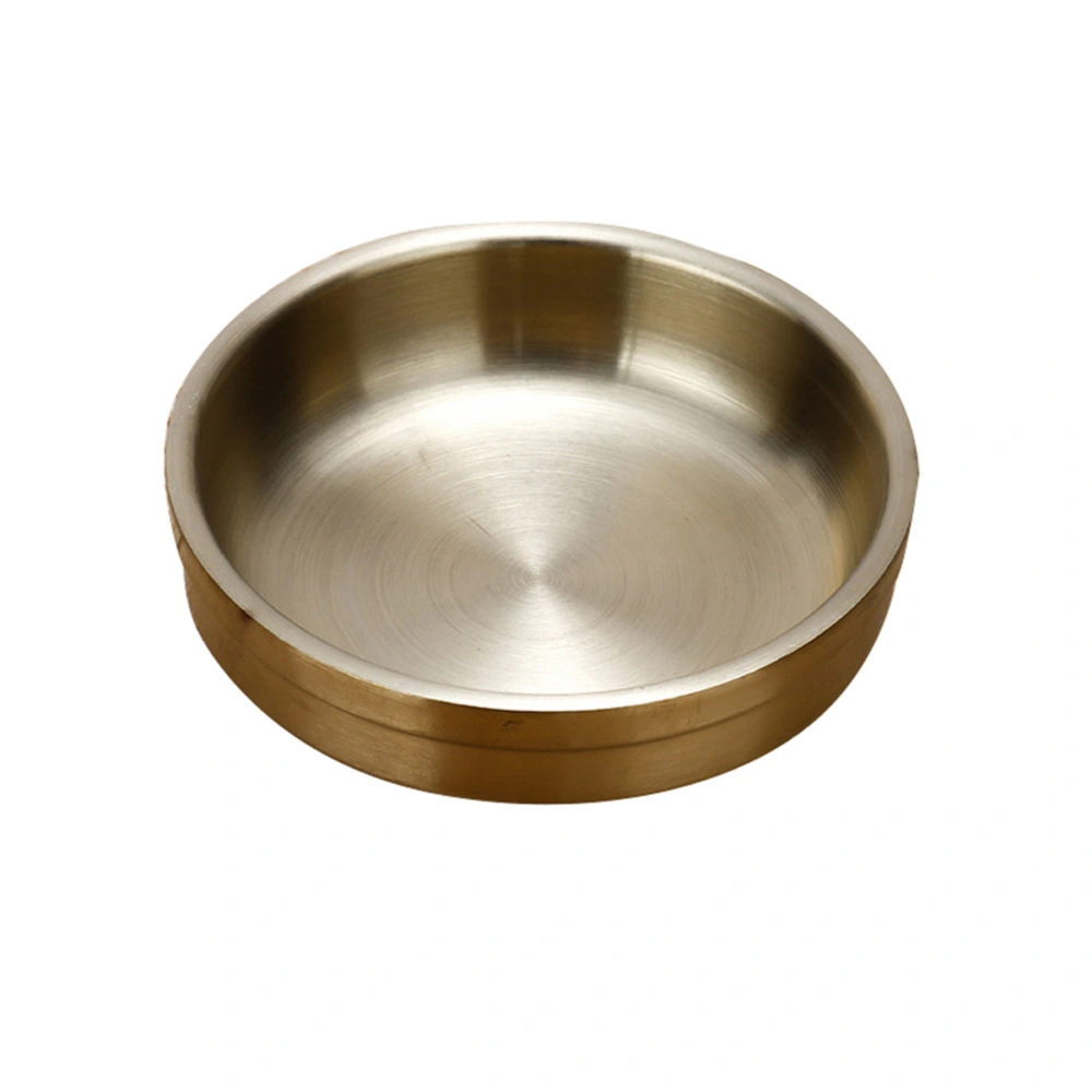 304 Stainless Steel Sauce Dishes Food Dipping Bowls Round Seasoning Dish Saucer Appetizer Plates(Golden, 9cm)