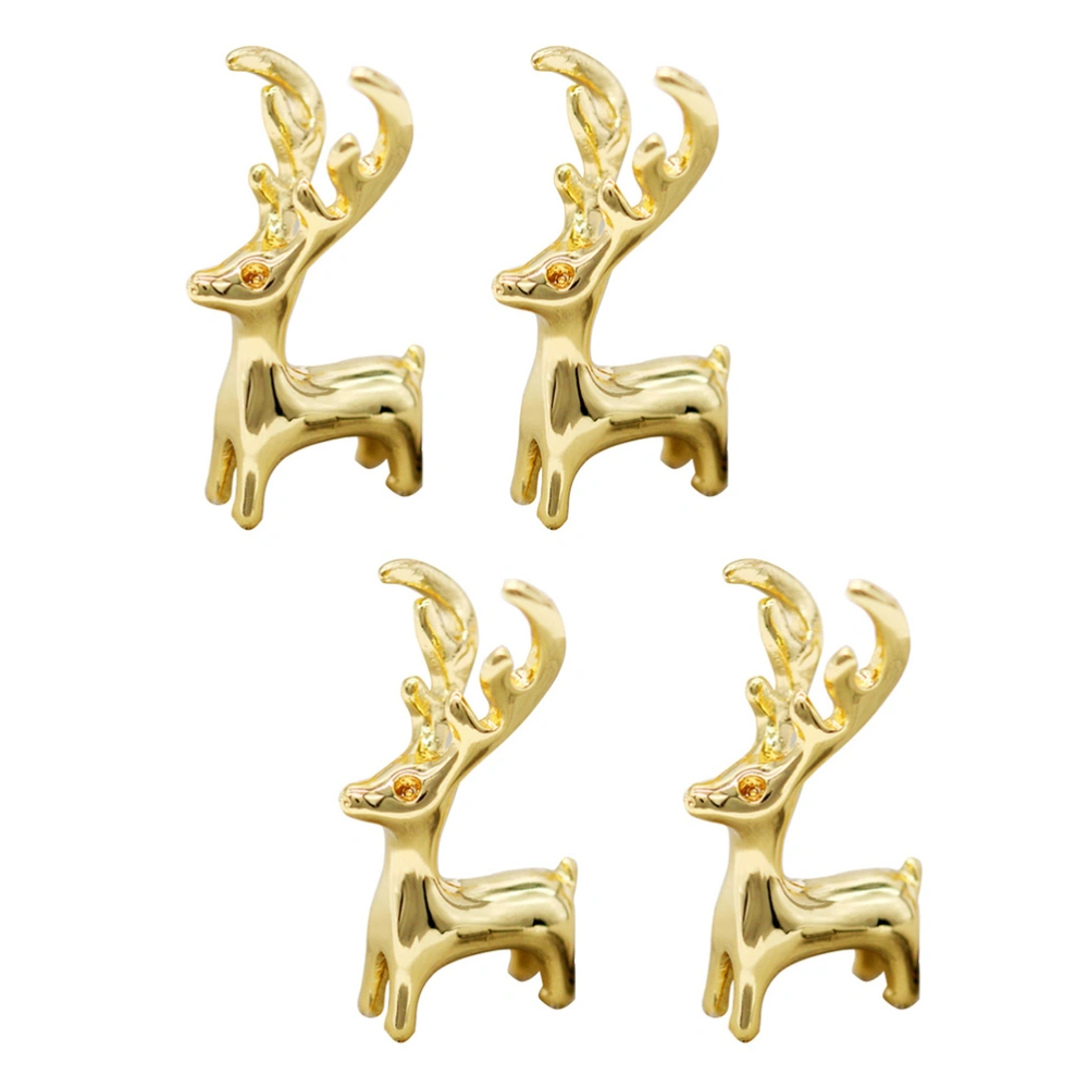 4pcs Copper Little Fawn Pendants Charms DIY Jewelry Making Accessory (Golden)