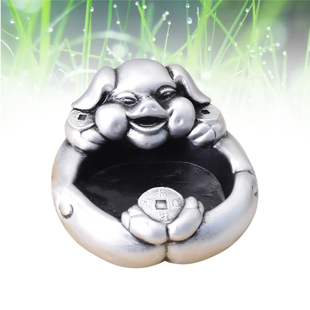 Creative Resin Ashtray Animal Figure Craft Home Decoration Home Ornaments Decorations Bar Decoration Smoking Room Accessories (Silver)