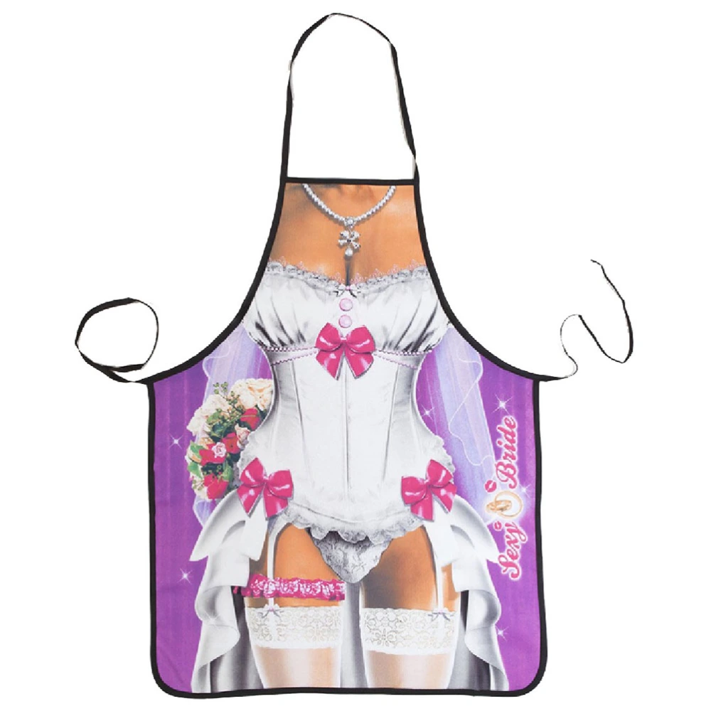 Novelty Cooking Kitchen Apron Bride Printed Apron Cooking Grilling BBQ Apron