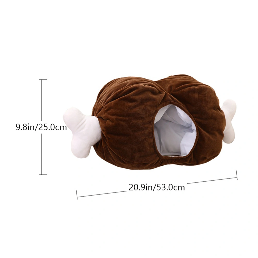 1Pc Party Chicken Bone Design Cartoon Hat Adorable Headdress Decor (Coffee)