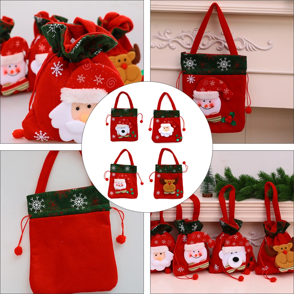 4 Pcs Christmas Gift Storage Bag Candy Bag Portable Presents Handbags