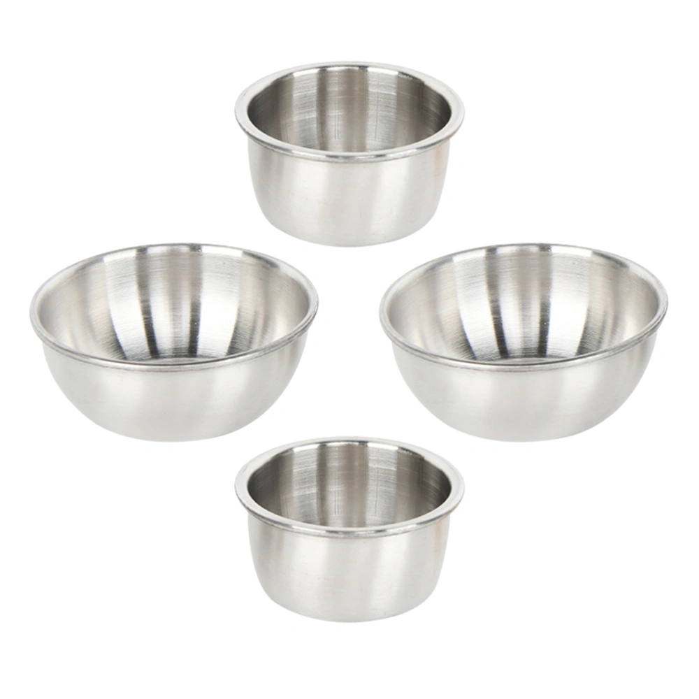 4pcs Stainless Steel Seasoning Cups Restaurant Dip Cups Sauce Containers (Silver)