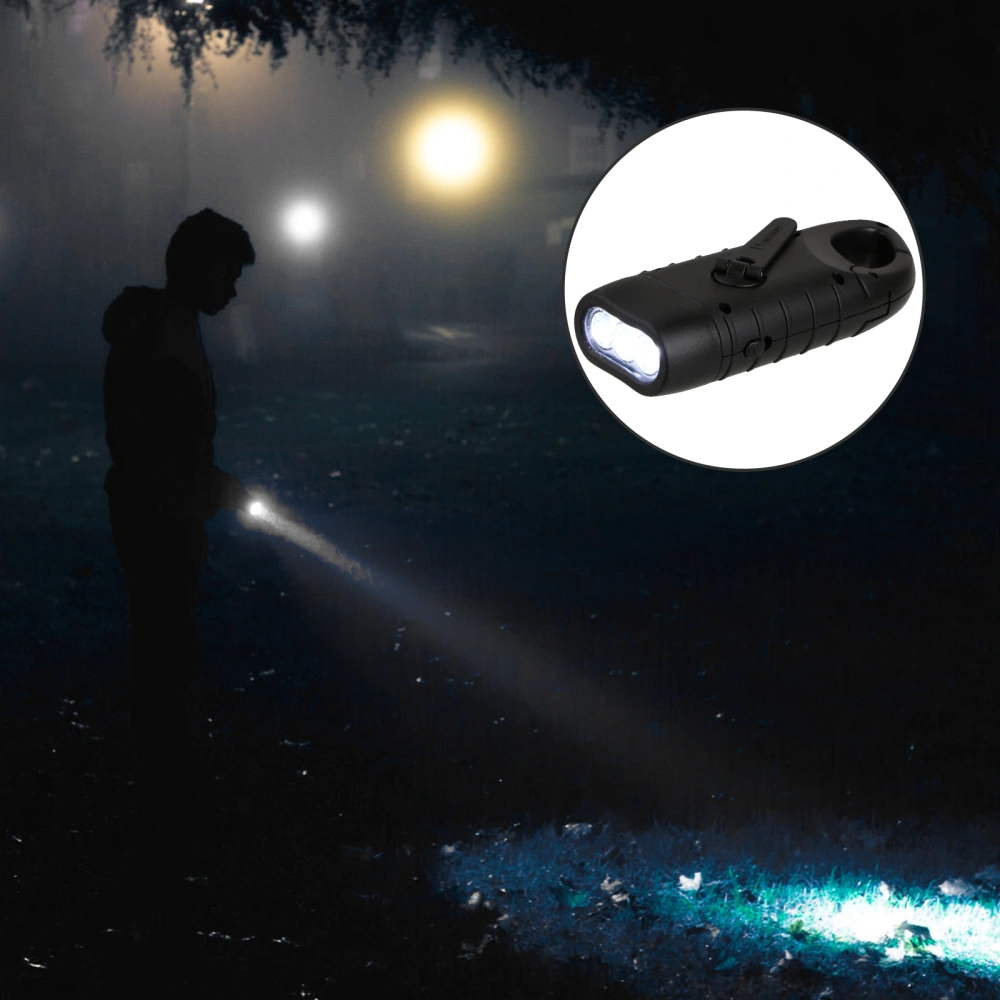 1pc Camping Outdoor Hand Crank USB Charging Flashlight LED Solar Flashlight